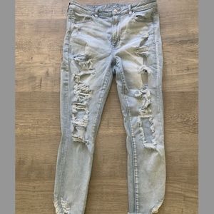 American Eagle Distressed Ripped Jean Jegging Size 14 Short